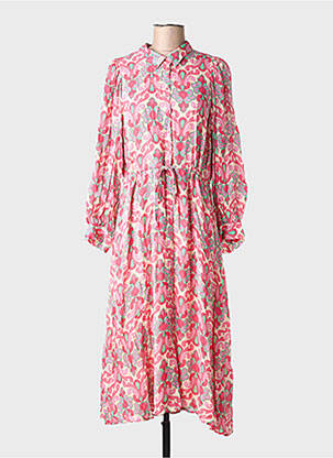 Robe longue manches longues manches longues rose ESQUALO femme