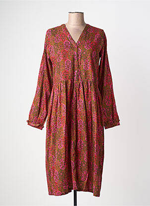 Robe longue manches longues manches longues rouge CHICOSOLEIL femme
