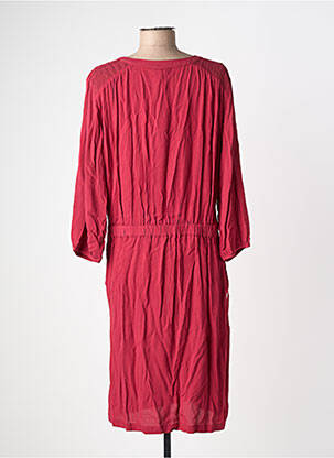 Robe mi-longue coupe fluide manches longues rouge YEST femme