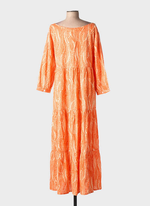 Robe longue manches longues manches longues orange CHICOSOLEIL femme
