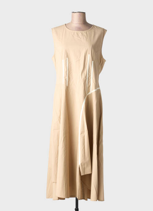 Robe longue coupe évasée sans manche beige SEMIOLOGY femme