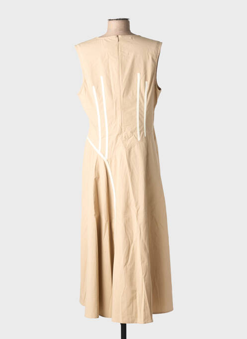 Robe longue coupe évasée sans manche beige SEMIOLOGY femme