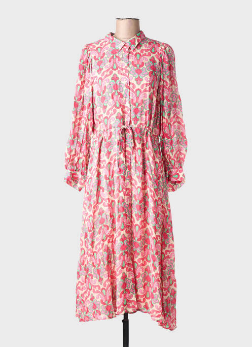 Robe longue manches longues manches longues rose ESQUALO femme