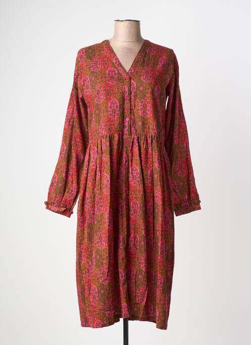 Robe longue manches longues manches longues rouge CHICOSOLEIL femme