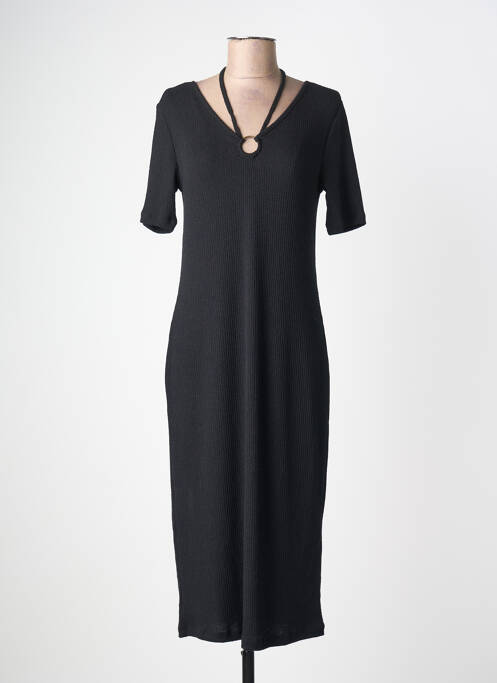 Robe longue manches courtes manches courtes noir YEST femme
