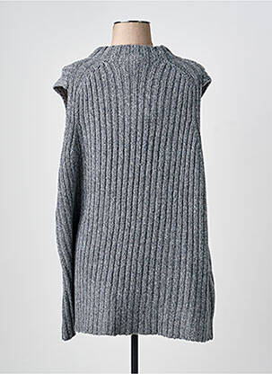 Pull tissage chiné sans manche gris YESTA femme