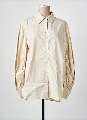 Chemisier coupe droite manches longues beige YESTA femme