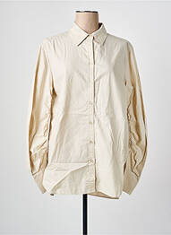 Chemisier coupe droite manches longues beige YESTA femme