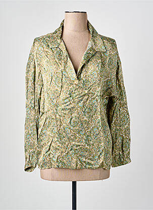 Blouse poignets boutonnés avec fente manches longues vert ESQUALO femme