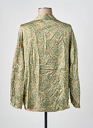 Blouse poignets boutonnés avec fente manches longues vert ESQUALO femme