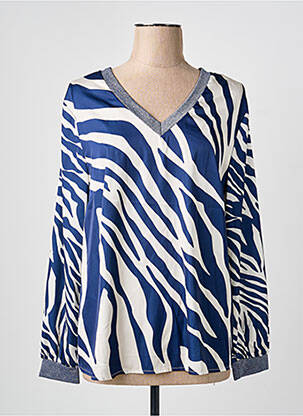 Blouse manches longues manches longues bleu JOY femme