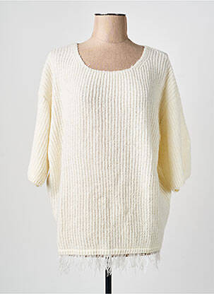 Pull tunique stretch manches 3/4 beige MAT. femme