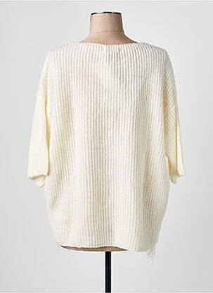 Pull tunique stretch manches 3/4 beige MAT. femme