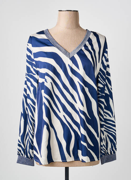 Blouse manches longues manches longues bleu JOY femme