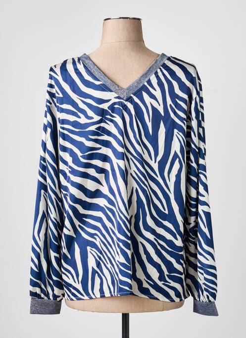 Blouse manches longues manches longues bleu JOY femme