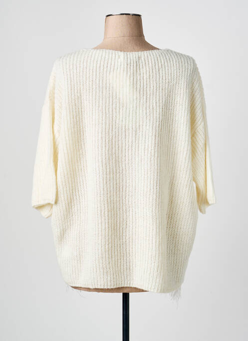 Pull tunique stretch manches 3/4 beige MAT. femme