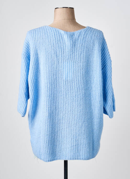 Pull tunique manches 3/4 manches 3/4 bleu MAT. femme