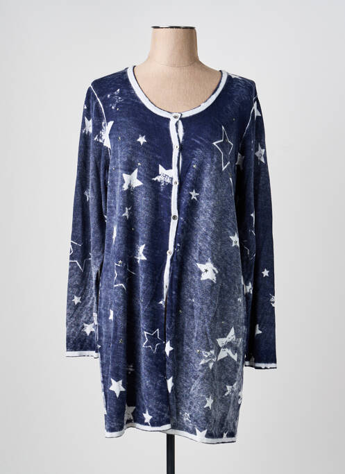 Gilet manches longues bleu YESTA femme