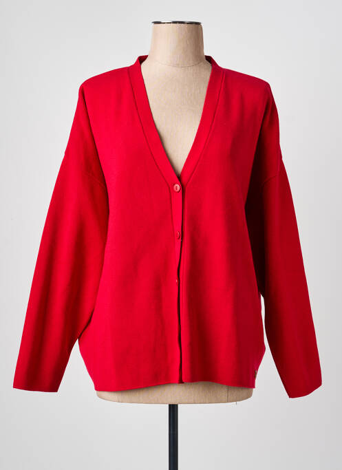 Gilet manches longues rouge MAT. femme