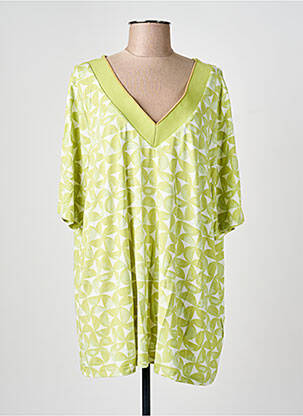 Tunique manches courtes coupe fluide vert YESTA femme