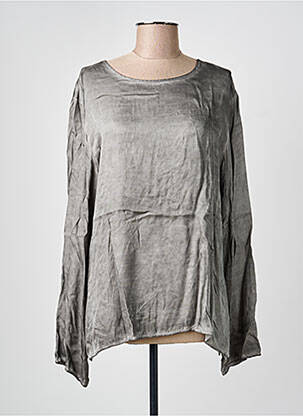 Top coupe fluide manches longues gris SEMIOLOGY femme