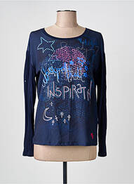 Top imprimé fantaisie manches longues bleu MALVIN femme