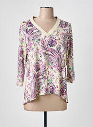 Top imprimé fantaisie manches 3/4 violet EGO femme