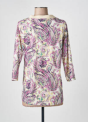 Top imprimé fantaisie manches 3/4 violet EGO femme