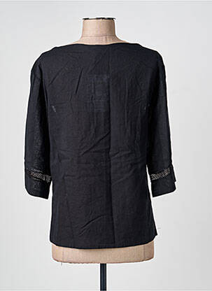 Blouse col rond manches 3/4 noir SEMIOLOGY femme