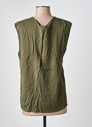 Top coupe cintrée sans manche vert SEMIOLOGY femme