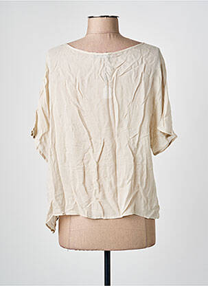 Top coupe fluide manches courtes beige SEMIOLOGY femme