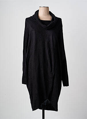Robe pull col col montant manches longues noir ADIA femme