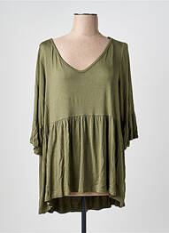 Tunique manches longues col v vert AN-VITO femme