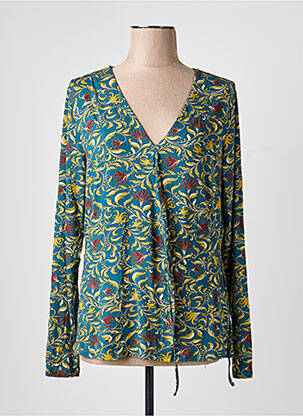 Blouse imprimé fantaisie manches longues vert YEST femme