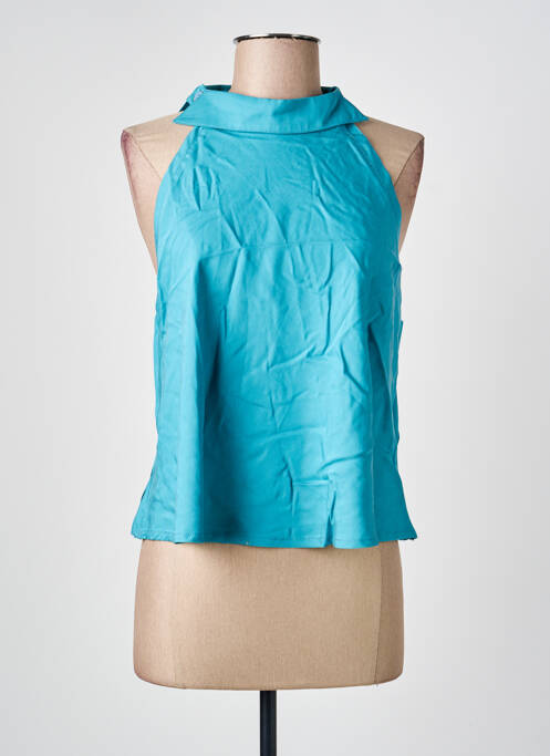 Top coupe fluide fines bretelles bleu SEMIOLOGY femme