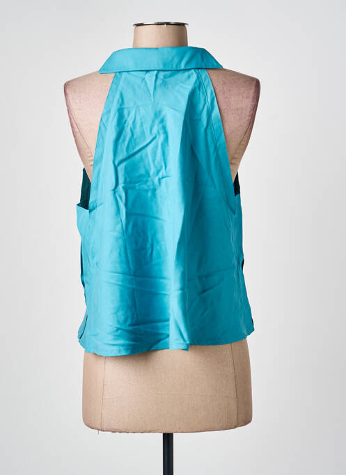 Top coupe fluide fines bretelles bleu SEMIOLOGY femme