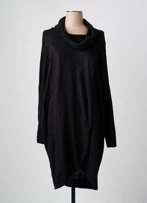 Robe pull col col montant manches longues noir ADIA femme