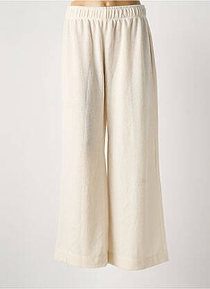 Pantalon flare taille élastique beige MAT. femme