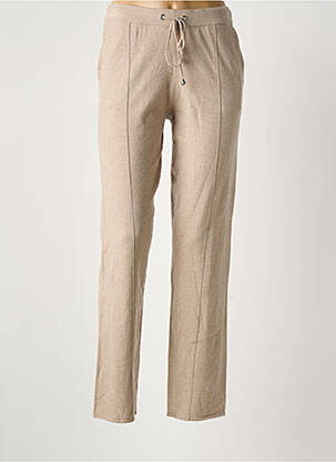 Pantalon slim taille élastique beige YEST femme