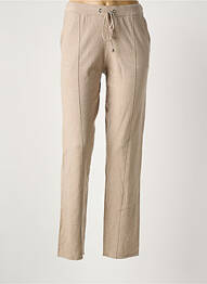 Pantalon slim taille élastique beige YEST femme