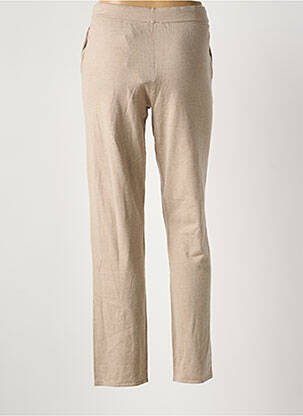Pantalon slim taille élastique beige YEST femme