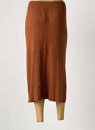 Jupe longue coupe droite marron YESTA femme