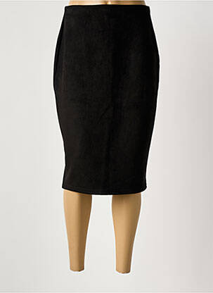 Jupe mi-longue coupe droite noir ONE O ONE femme