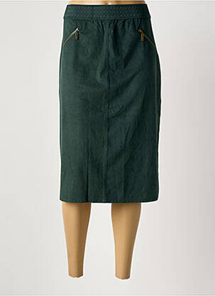 Jupe mi-longue coupe droite vert YESTA femme
