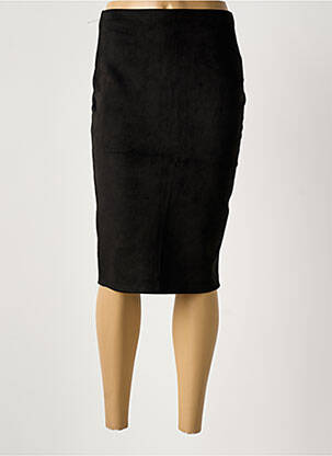 Jupe mi-longue taille élastique noir 100 % FEMININ PARIS femme