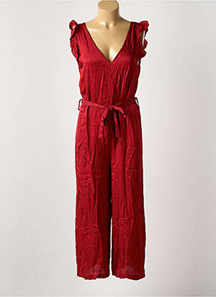 Combi-pantalon coupe fluide fines bretelles rouge GARCONNE femme