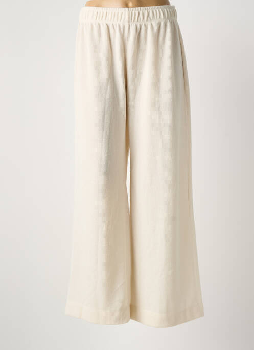 Pantalon flare taille élastique beige MAT. femme