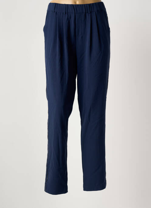 Pantalon droit taille élastique bleu INTOWN femme