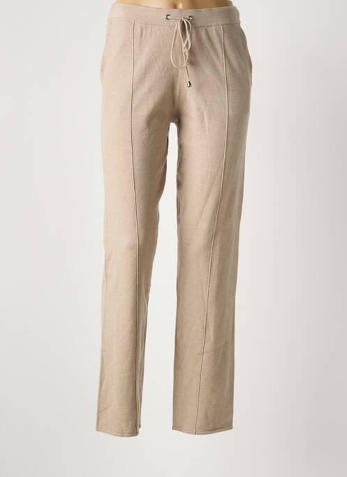 Pantalon slim taille élastique beige YEST femme