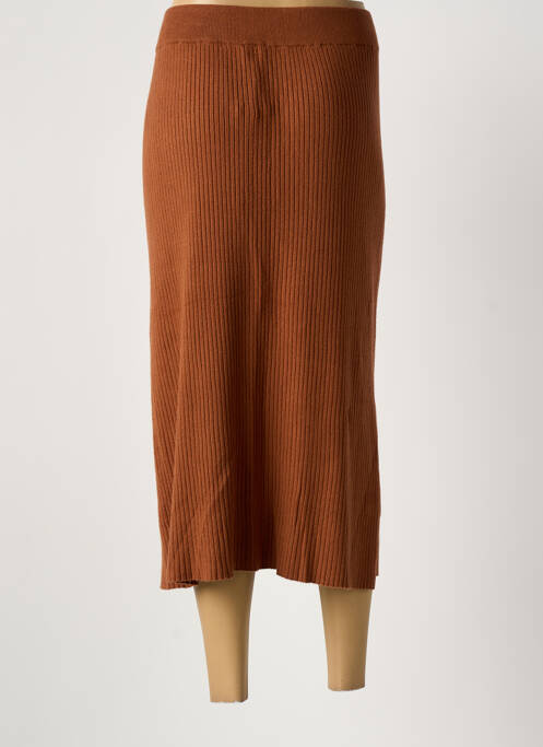Jupe longue coupe droite marron YESTA femme